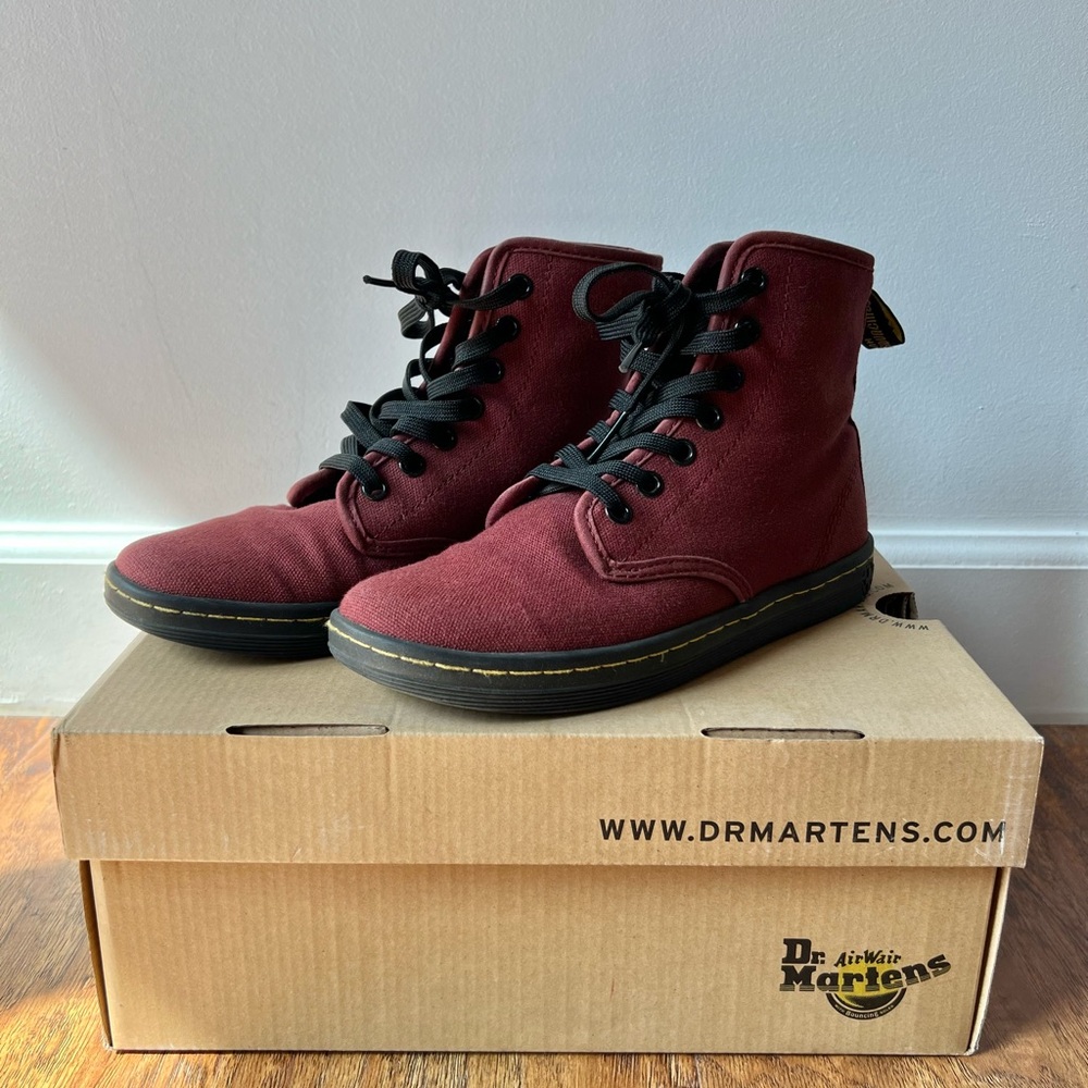 Dr. Martens Maroon Lace-Up Boots